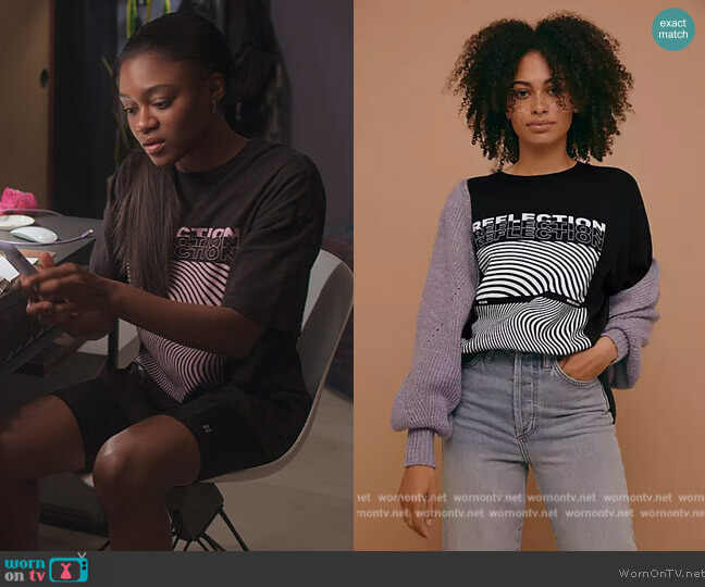 Reflection T-shirt by Topshop worn by Calliope Burns (Imani Lewis) on First Kill