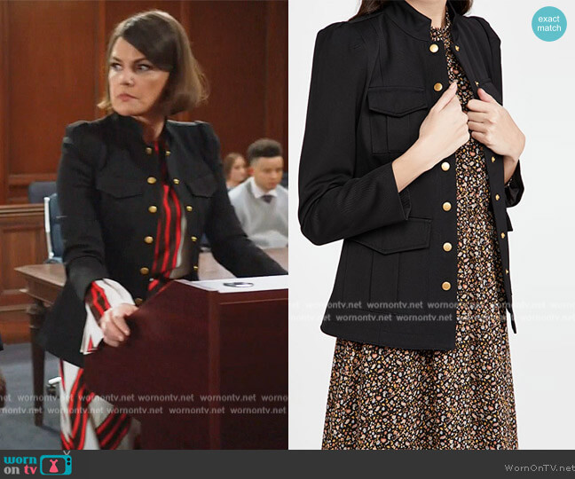 Sergeant Pepper Jacket by Tory Burch worn by Maggie Palmer (Suzanne Cryer) on All Rise