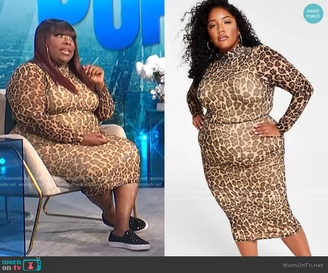 WornOnTV: Loni’s leopard print mesh dress on E! News Daily Pop | Loni ...