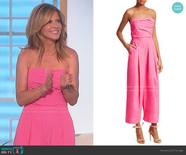 Tristan Strapless Pleated Jumpsuit by Rachel Comey worn by Natalie Morales on The Talk