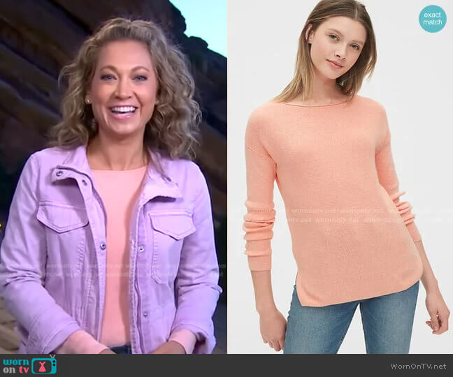 True Soft Boatneck Sweater by Gap worn by Ginger Zee  on Good Morning America