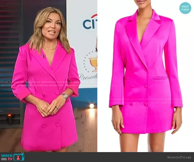 WornOnTV: Kit’s pink satin blazer dress on Access Hollywood | Kit ...
