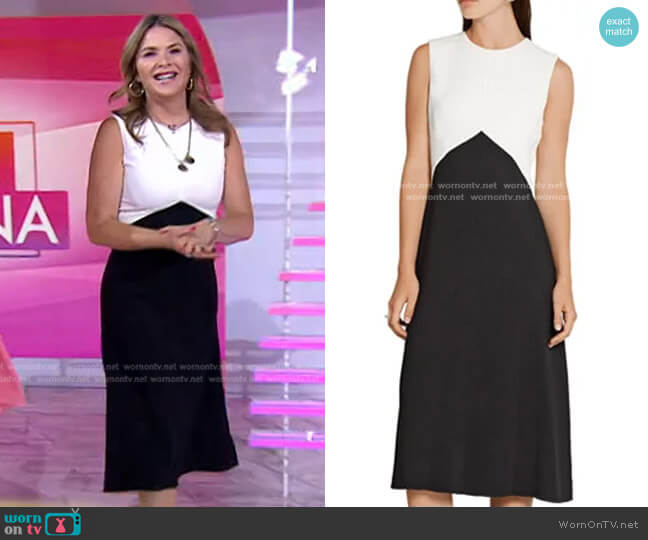 Two-Tone Textured Crepe Dress by Narciso Rodriguez worn by Jenna Bush Hager on Today