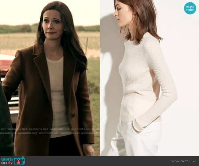 Vince Directional Rib Cashmere Pullover worn by Lois Lane (Elizabeth Tulloch) on Superman and Lois