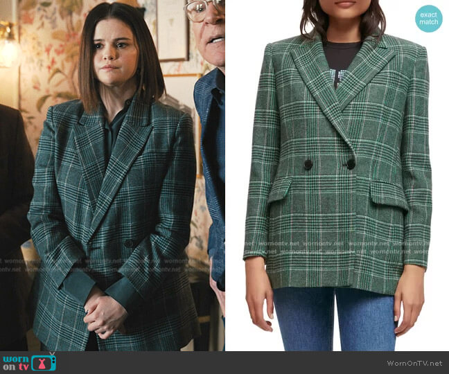 Vislanda Plaid Jacket by Maje worn by Mabel Mora (Selena Gomez) on Only Murders in the Building