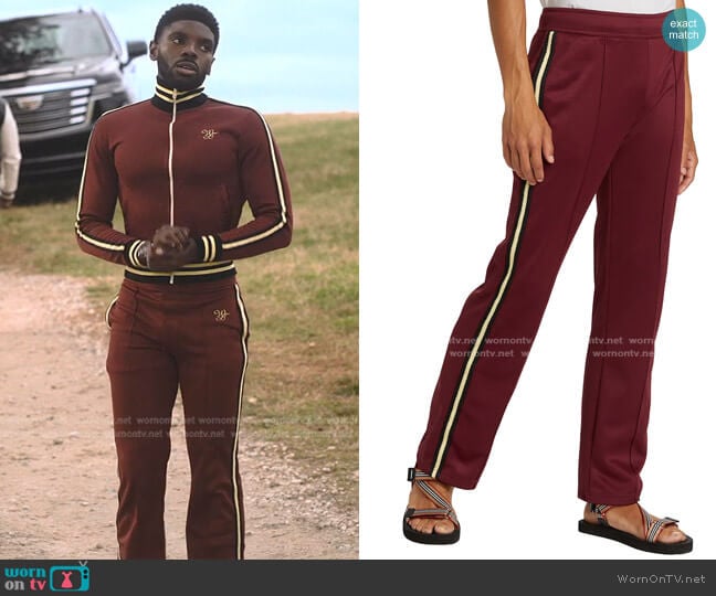 Studio Track Pants by Wales Bonner worn by Tom Swift (Tian Richards) on Tom Swift