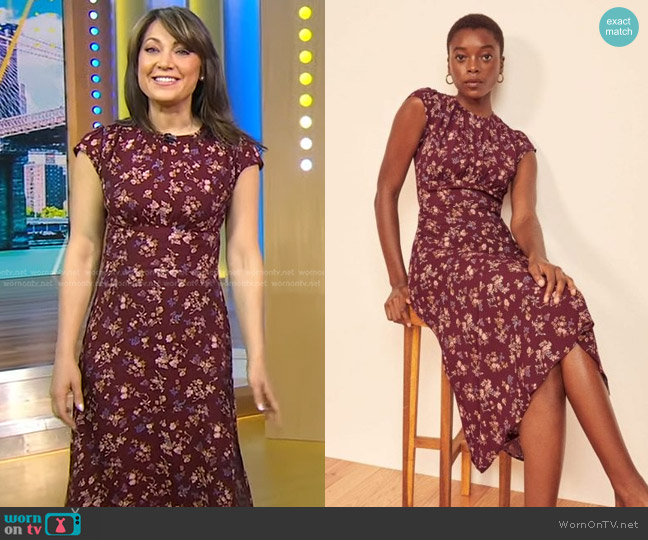 Zeta Dress by Reformation worn by Ginger Zee on Good Morning America