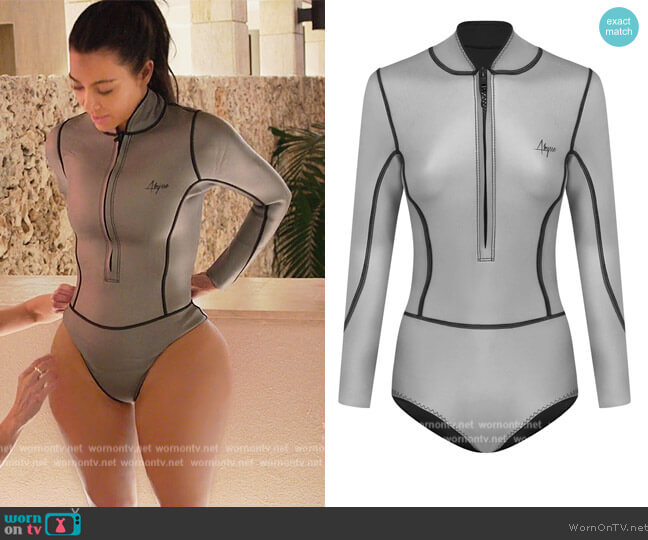 Lotte Silver Swimsuit by Abysse worn by Kim Kardashian (Kim Kardashian) on The Kardashians