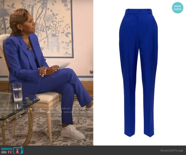 High Waist Pleated Wool Trousers by Alexander McQueen worn by Robin Roberts on Good Morning America