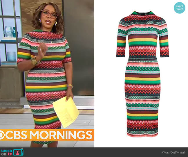 Alice + Olivia Delora Dress worn by Gayle King  on CBS Mornings