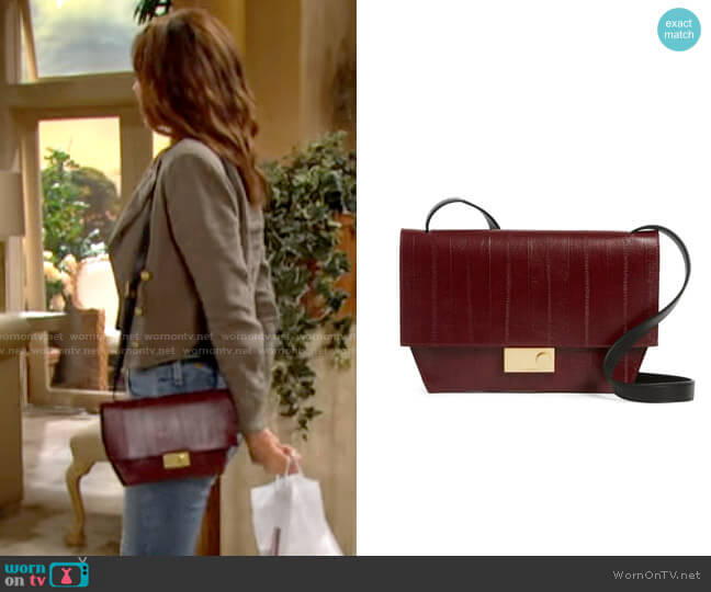 All Saints Harley Eel Embossed Leather Crossbody Bag worn by Taylor Hayes (Krista Allen) on The Bold and the Beautiful