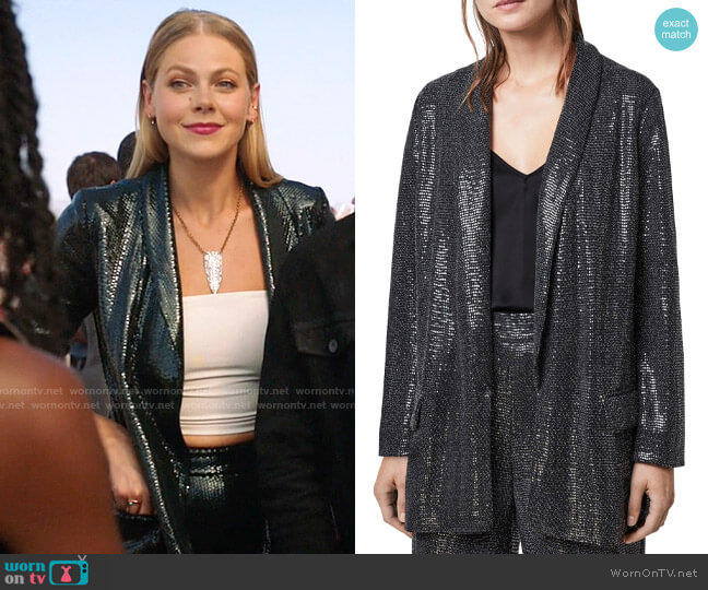 All Saints Leanna Sequin Blazer worn by Isobel Evans-Bracken (Lily Cowles) on Roswell New Mexico