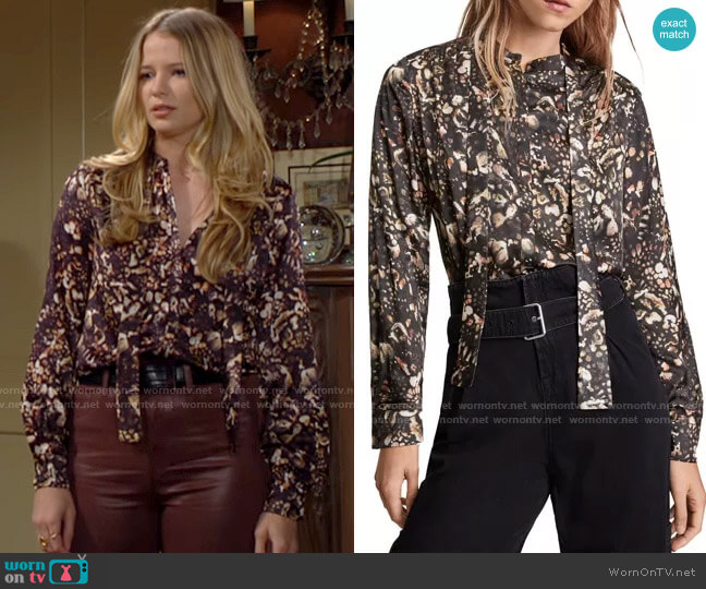 All Saints Toni Kettu Shirt worn by Summer Newman (Allison Lanier) on The Young & the Restless