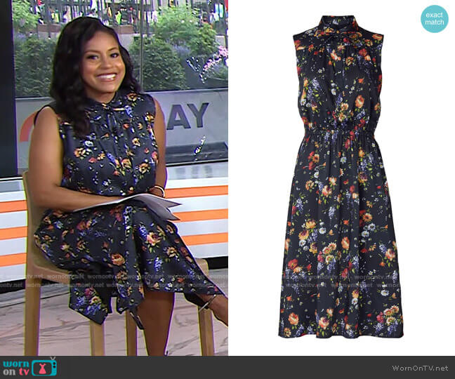 Floral Shirt Dress by Adam Lippes worn by Sheinelle Jones on Today