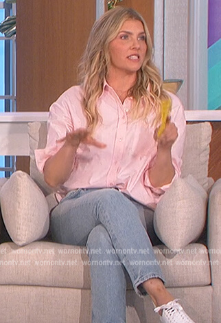 Amanda's pink button down blouse on The Talk