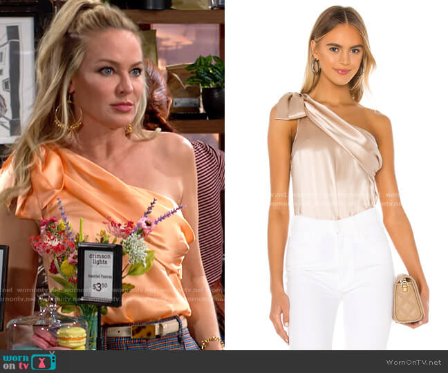 Amanda Uprichard Carolina Bodysuit worn by Sharon Newman (Sharon Case) on The Young and the Restless