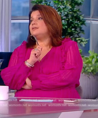Ana's pink ruffled dress on The View