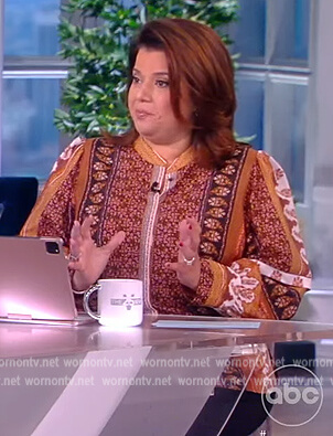 Ana's printed blouse on The View