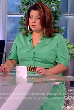 Ana's green belted shirtdress on The View