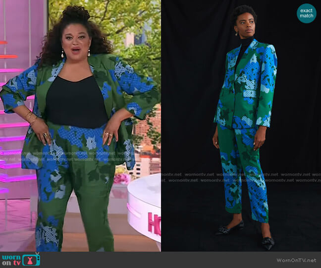 Emerald Floral Pant Set by Pinnacle by Shruti Sancheti worn by Michelle Buteau on Today