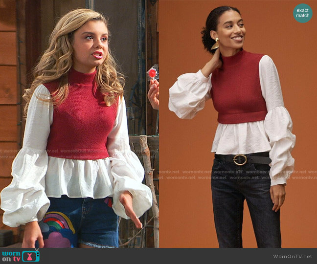 Ruffled Layered Top by Anthropologie worn by Destiny Baker (Mallory James Mahoney) on Bunkd