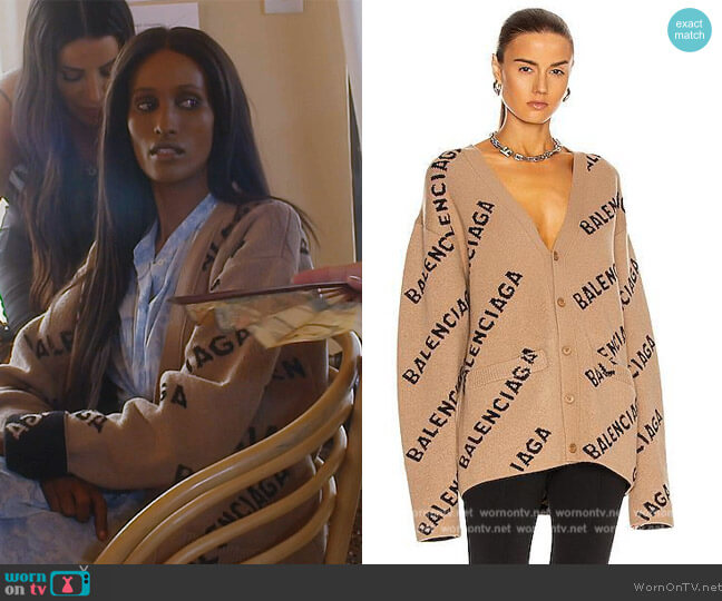 WornOnTV: Chanel's Balenciaga logo cardigan on The Real Housewives of Dubai  | Chanel Ayan | Clothes and Wardrobe from TV