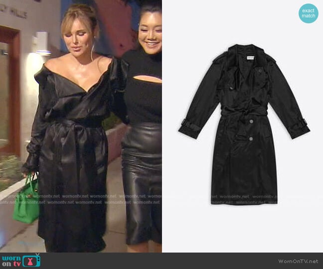 Evening Trench Dress by Balenciaga worn by Diana Jenkins on The Real Housewives of Beverly Hills