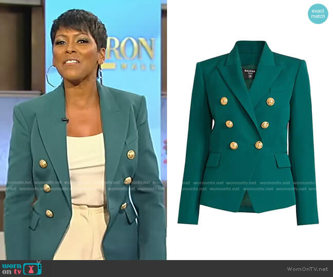 WornOnTV: Tamron’s green blazer with gold buttons on Tamron Hall Show ...