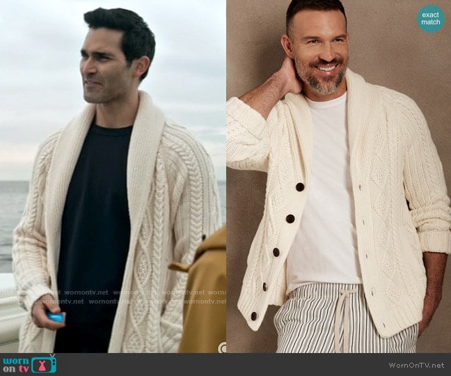 Banana Republic Shawl Collar Cardigan worn by Clark Kent (Tyler Hoechlin) on Superman and Lois