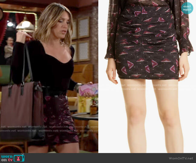 ba&sh Cassi Skirt worn by Chloe Mitchell (Elizabeth Hendrickson) on The Young and the Restless