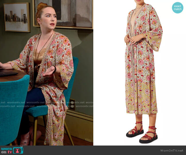 ba&sh Vini Kimono worn by Mariah Copeland (Camryn Grimes) on The Young and the Restless