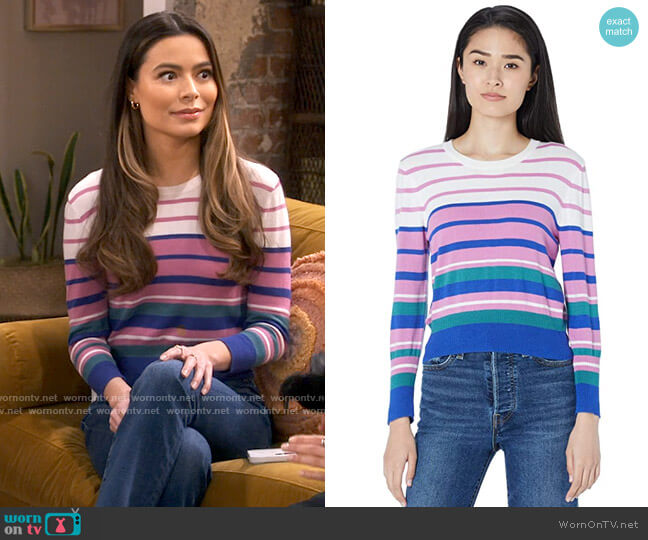Bcbgeneration Striped Sweater worn by Carly Shay (Miranda Cosgrove) on iCarly