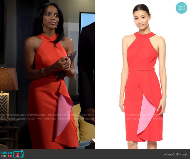 WornOnTV: Imani’s red dress with pink ruffle front on The Young and the ...