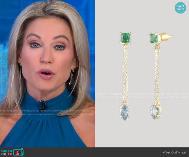  Kathryn Front to Back Earrings by Bonheur Jewelry worn by Amy Robach on Good Morning America