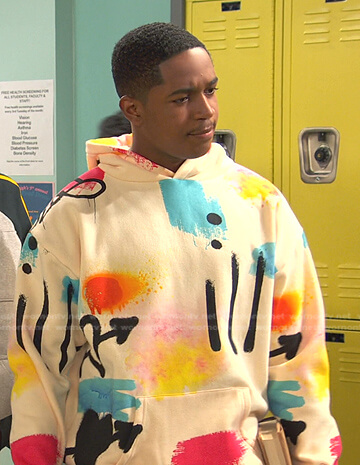 Booker's beige abstract print hoodie on Ravens Home