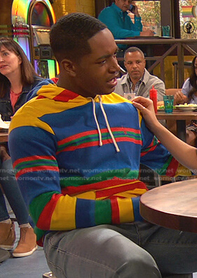 Booker's multicolor striped hoodie on Ravens Home