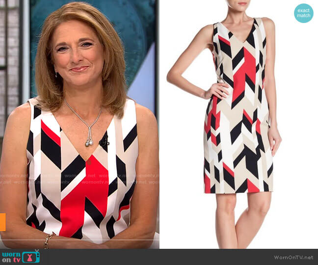 BOSS Dephani Dress worn by Jill Schlesinger on CBS Mornings
