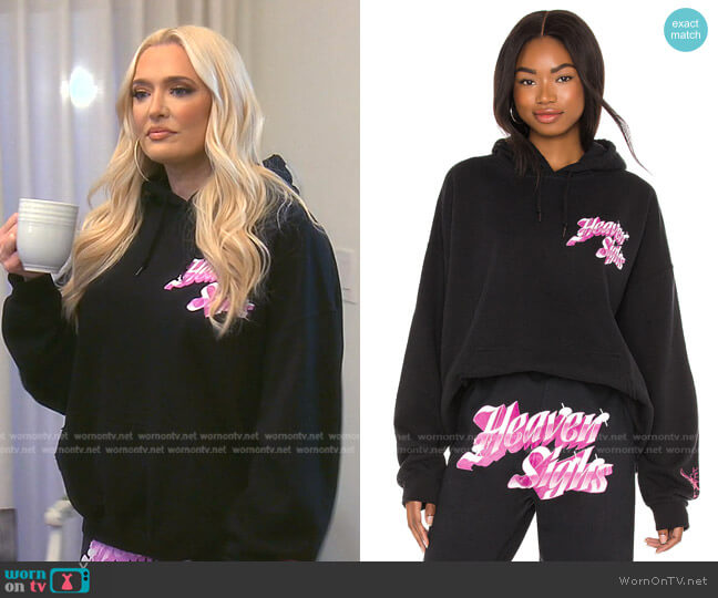Heaven Sighs Pink Hoodie by Boys Lie worn by Erika Jayne on The Real Housewives of Beverly Hills