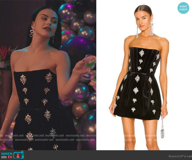 Maraya Diamond Mini Dress by Bronx and Banco worn by Veronica Lodge (Camila Mendes) on Riverdale