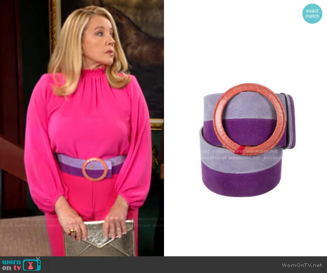 Carolina Herrera Colorblock Belt worn by Nikki Reed Newman (Melody Thomas-Scott) on The Young and the Restless