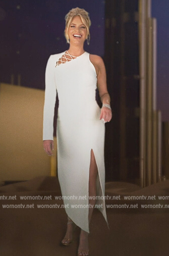 Carolina white lace-up detail dress on The Real Housewives of Dubai