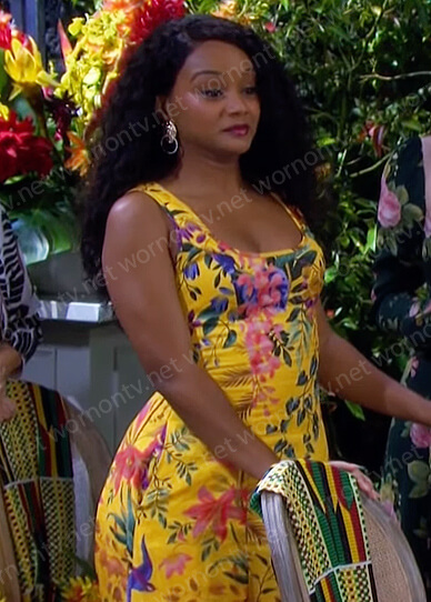 Chanel’s yellow floral dress on Days of our Lives