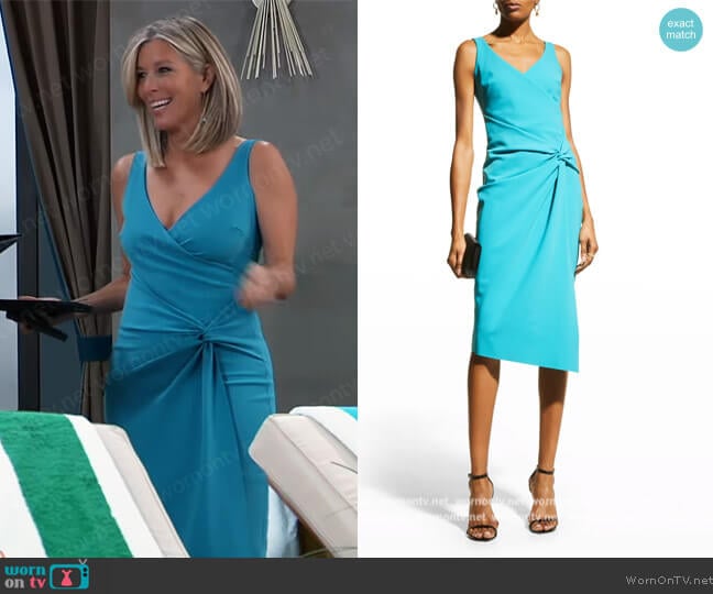 Yasu Side-Knot Sheath Dress by Chiara Boni worn by Carly Spencer (Laura Wright) on General Hospital