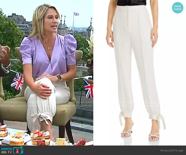 Janin Tie Hem Pants by Cinq a Sept worn by Amy Robach on Good Morning America