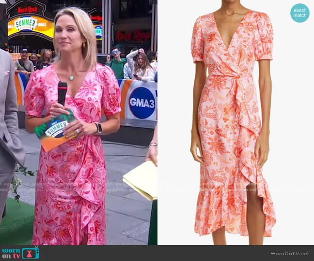 Kay Faux Wrap Dress by Cinq a Sept worn by Amy Robach  on Good Morning America