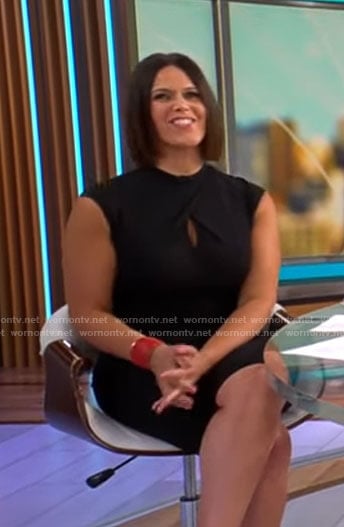 Dana Jacobson’s black keyhole dress on CBS Mornings