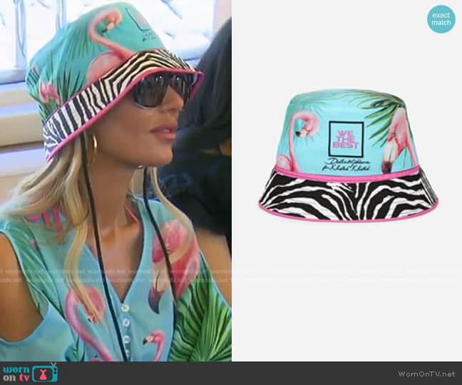 Nylon Bucket Hat With Flamingo Print worn by Dorit Kemsley  on The Real Housewives of Beverly Hills