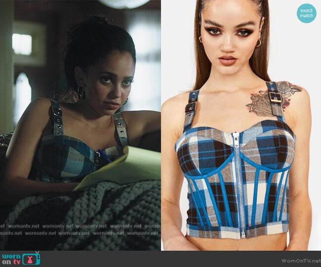 Eff Academia Plaid Corset Top by Dolls Kill worn by Toni Topaz (Vanessa Morgan) on Riverdale