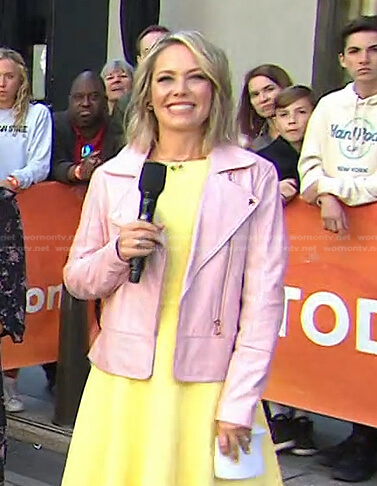 Dylan’s pink moto jacket on Today