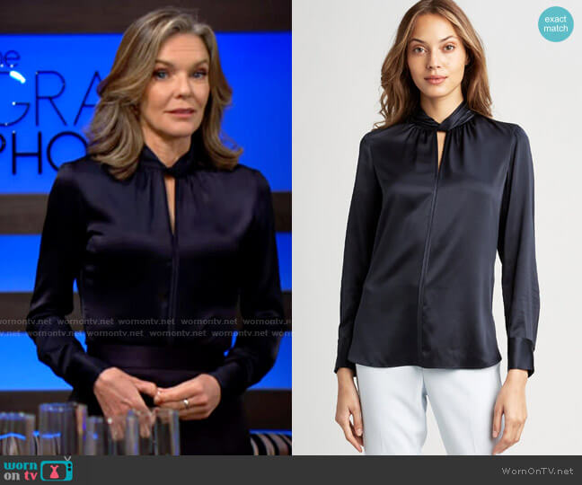 Elie Tahari Silk Twist Shirt worn by Diane Jenkins (Susan Walters) on The Young and the Restless